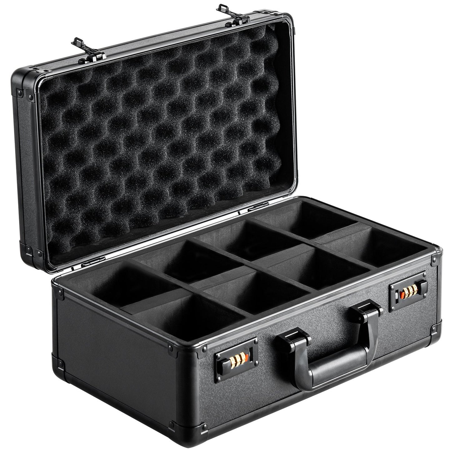 Graded Card Storage Case with Lock – Holds 120 PSA, 84 BGS, 96 SGC, 428 Top Loaders – 4-Slot Aluminum Carrying Box with Foam Dividers