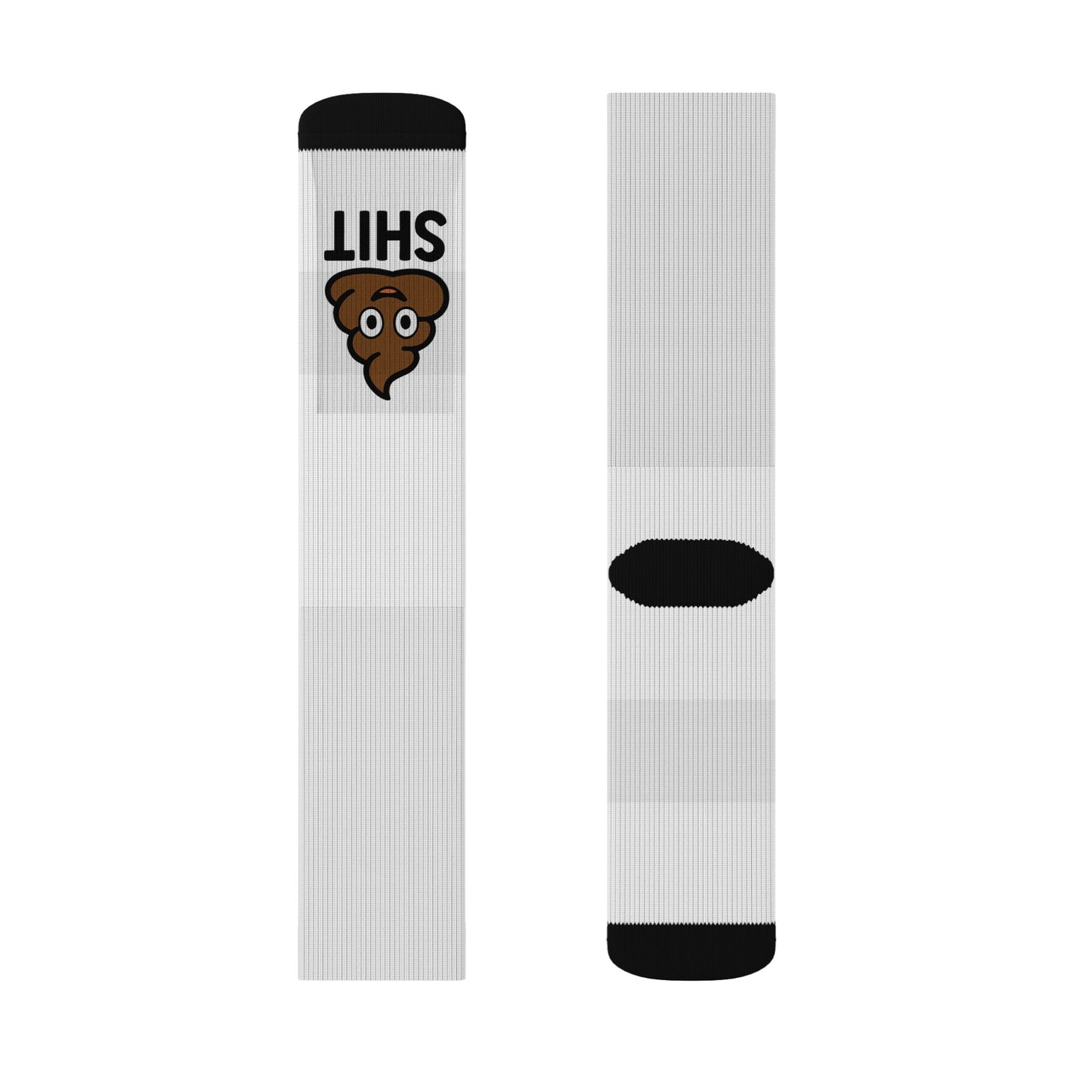 Funny Sublimation Socks with Cute 'Shit' Design