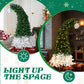 6 FT Santa Hat Style Pre-lit Christmas Tree, Hinged Artificial Xmas Tree Pine Tree With 250 Warm White Lights, 839 Branch Tips For Holiday Party Store Office Home, Green & White